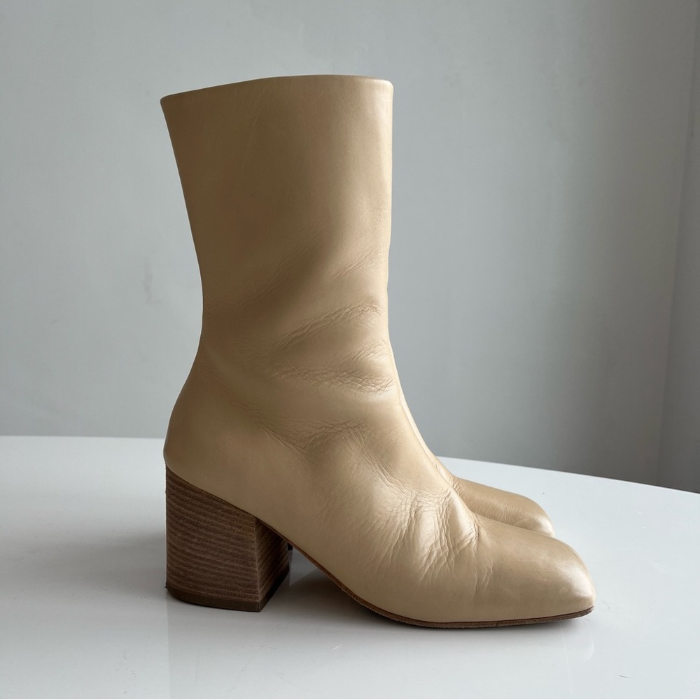 Marsell pinneta tronchetto block heel cream boot 36